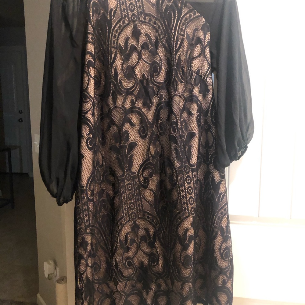 Black lace Adrianna Papell party dress size 14. - Picture 2 of 6
